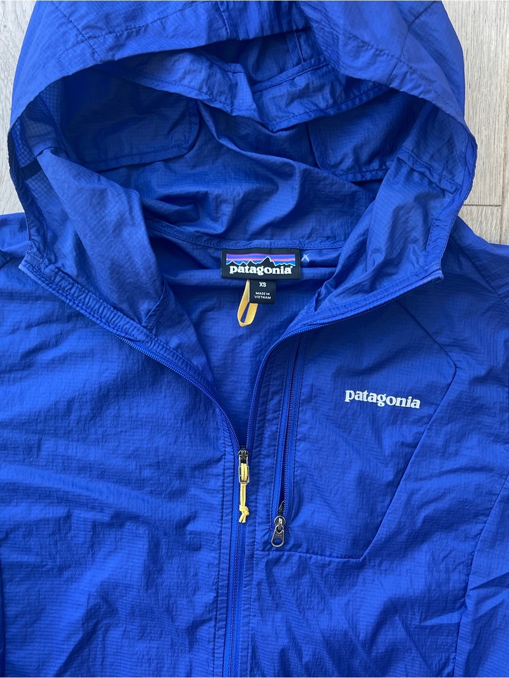 Patagonia Women’s Size XS Houdini Lightweight Hooded Windbreaker Jacket Blue - Picture 3 of 10